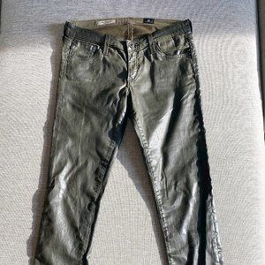 AG Green Leather-Look Jeans